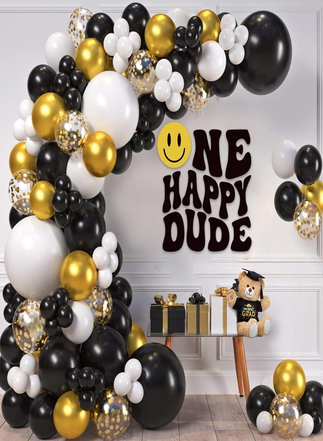 SANDOO One Happy Dude Decal - 1st Birthday Peel & Stick Decorations - Boy Smileface Stickers for Party Balloon Arch, Baby Shower Decor - Image 5